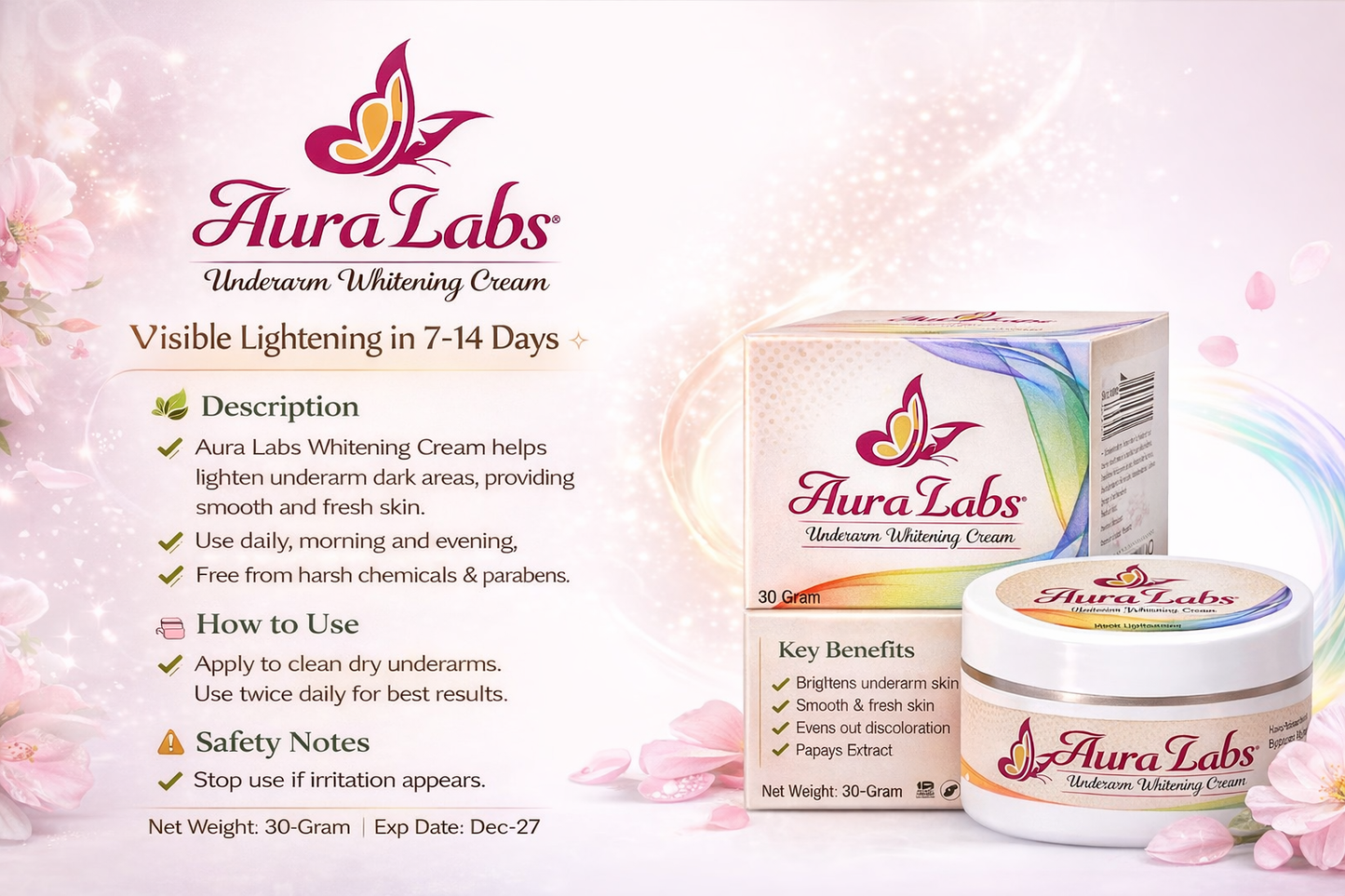 Aura Labs Underarm Brightening Cream.
